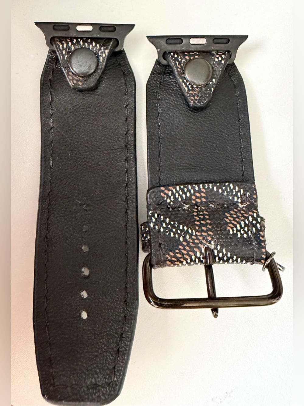 Upcycled black Goyard Spark*l band for Apple Watch, size 2 - Picture 3 of 6